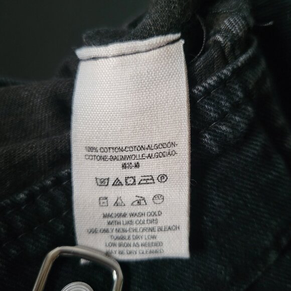 Free People Distressed Knit/Denim Jean Jacket, Women’s XS, Black, Removable Hood - Picture 8 of 10